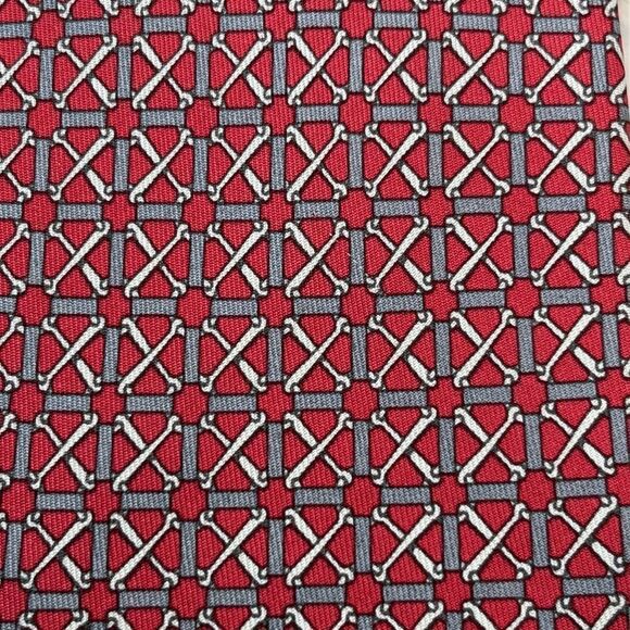 Hermès 100% Silk Horsebit Pattern Tie - Picture 2 of 12